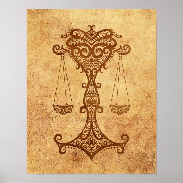 Poster Libra vintage Age Zodiac (Devant)