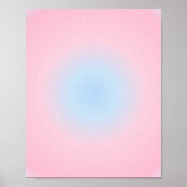 Poster Libra Zodiac, dégradé bleu rose Aura (Devant)