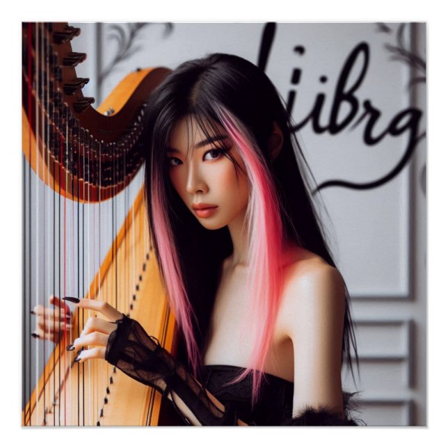 Poster Libra Zodiac Musician Harp (Devant)