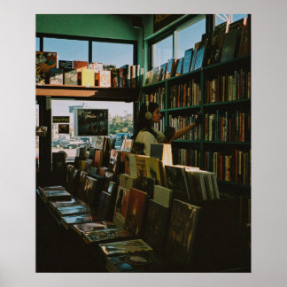 Poster Librairie Après-midi | Art de l'amant de livre vin