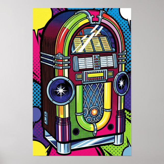 Poster Librairie d'art pop rétro (Devant)