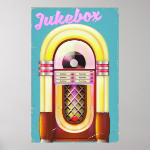 Poster Librairie de musique vintage