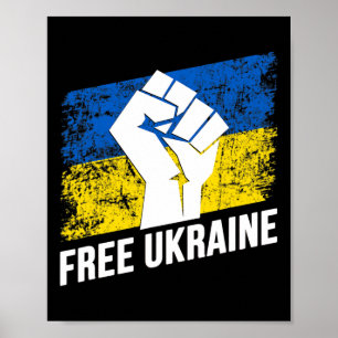 Poster Libre Ukraine Amoureux de l'Ukraine Drapeau de l'U