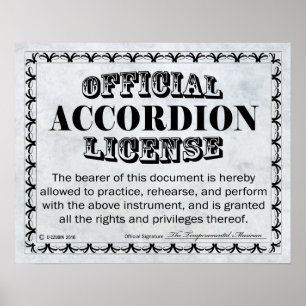 Poster Licence Accordéon