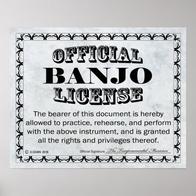 Poster Licence Banjo (Devant)