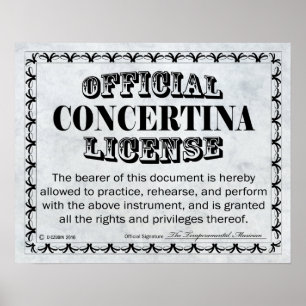 Poster Licence Concertina