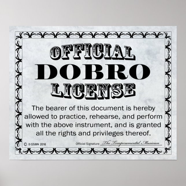 Poster Licence Dobro (Devant)
