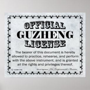 Poster Licence Guzheng
