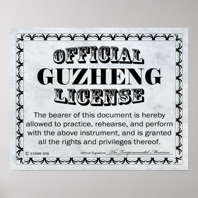 Poster Licence Guzheng (Devant)