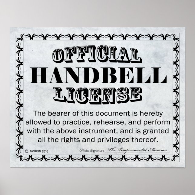 Poster Licence Handbell (Devant)
