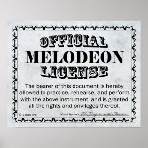 Poster Licence Melodeon