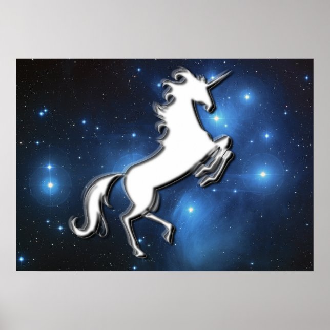 Poster licorne blanche (Devant)