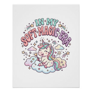 Poster Licorne Dans Mon Produit De Style Rétro Ère De Mag