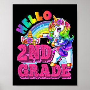 Poster Licorne de deuxième année de brossage interdentair