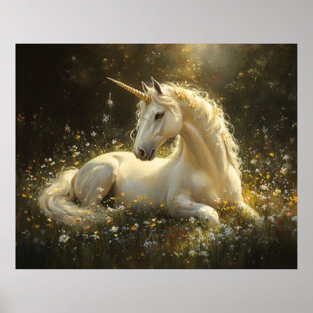 Poster Licorne de Prairie Dorée (Devant)
