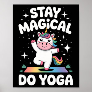 Poster Licorne de yoga mignonne en posture de lotus, modè
