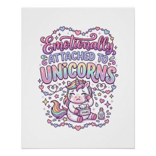 Poster Licorne émotionnellement attachée aux originaux de
