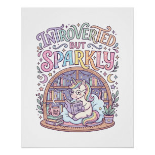 Poster Licorne Introvertie mais Originale Blanche Étincel