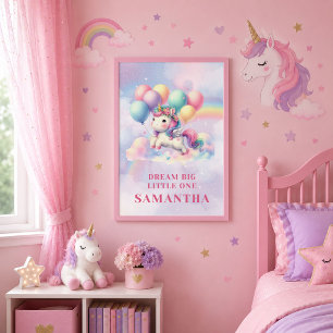Poster Licorne Magique Journee Pastel Fille Anniversaire