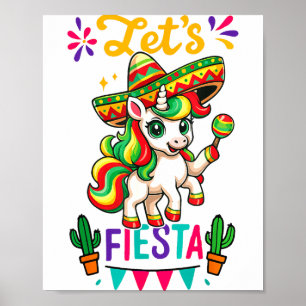 Poster Licorne Mignonne Cinco De Mayo Faisons La Fête Mex