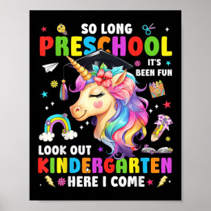 Poster Licorne si longtemps diplômé de la maternelle ici