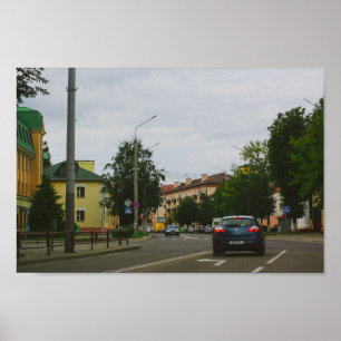 Poster Lida Belarus Architecture Street View Cityscape