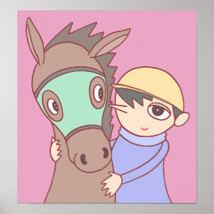 Poster Lien entre le cheval et le jockey.