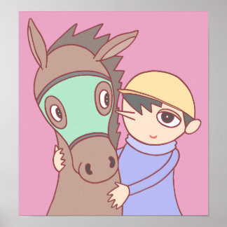 Poster Lien entre le cheval et le jockey.