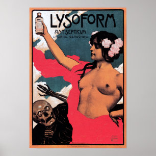 Poster LIEU ANTISÉPTIQUE LYSOFORM Médicale Vintage Suisse