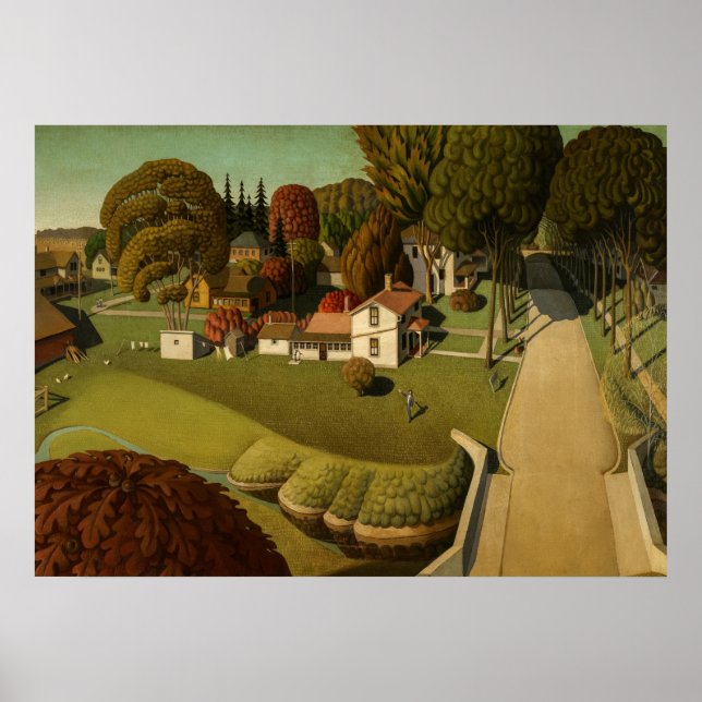 Poster Lieu de naissance d'Herbert Hoover par Grant Wood (Devant)