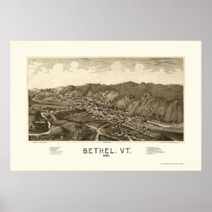 Poster Lieu de prière, carte panoramique de VT - 1886