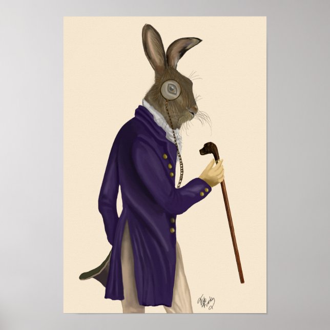 Poster Lièvre En Manteau Violet (Devant)