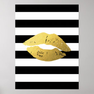 Poster Lièvres dorées avec bandes blanches noires