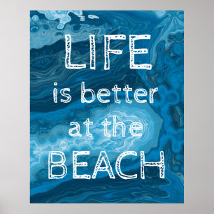 Poster Life is Better at the Beach Modern Coastal custom