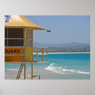 Poster Lifeguard Tower Coolangatta Qld Australie