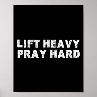 Poster Lift Heavy Pray Hard Fitness Bodybuilding Jesus Fa