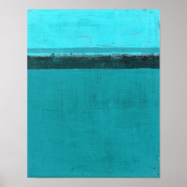 Poster 'Lifted' Art Abstrait Turquoise (Devant)