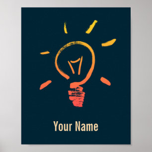 Poster Light bulb lamp retro lightbulb smart electrician