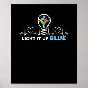 Poster Light It Up Blue Autism