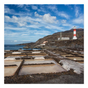 Poster Lighthouse and salines at La Palma