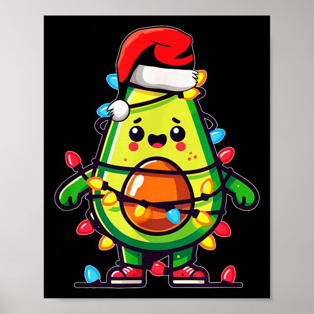 Poster Lighting Avocado Ugly Christmas Sweater Guacamole  (Devant)
