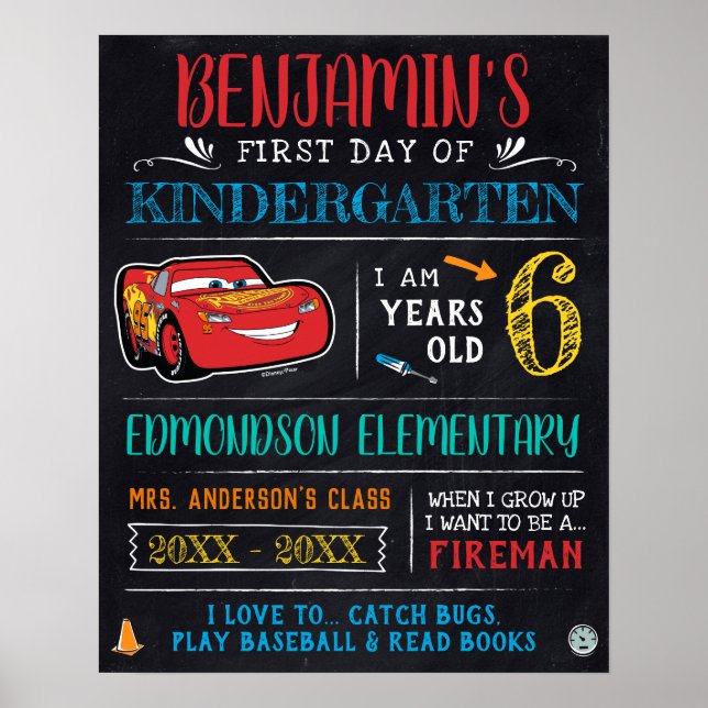 Poster Lightning McQueen | Premier ou Dernier jour de l'é (Devant)