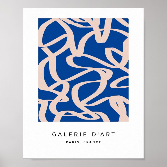 Poster Ligne Abstraite bleue (Devant)