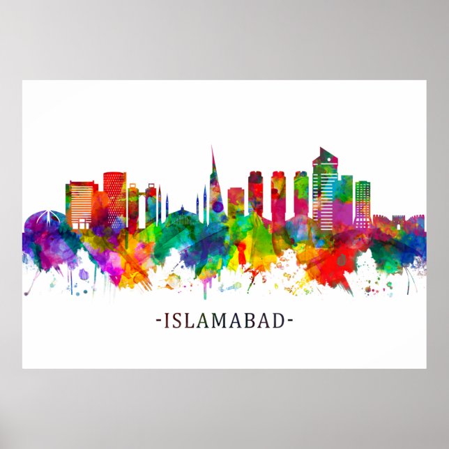 Poster Ligne aérienne d'Islamabad Pakistan (Devant)