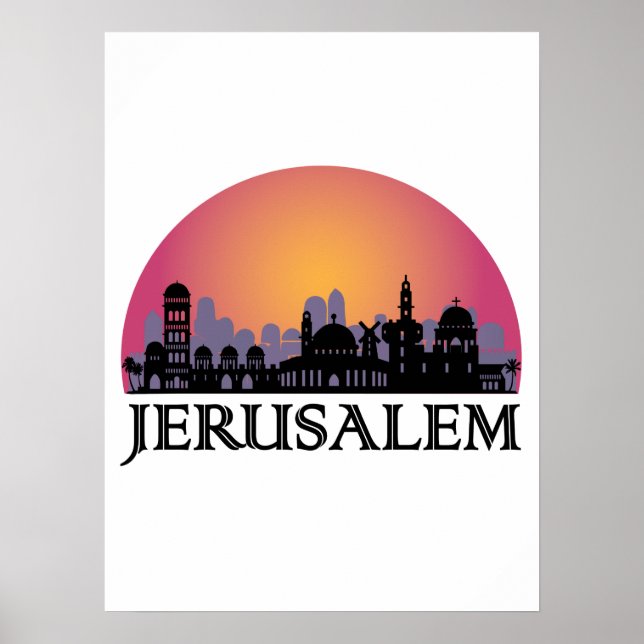 Poster Ligne aérienne Jérusalem - Voyage Israël (Devant)