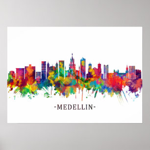 Poster Ligne aérienne Medellin Colombie