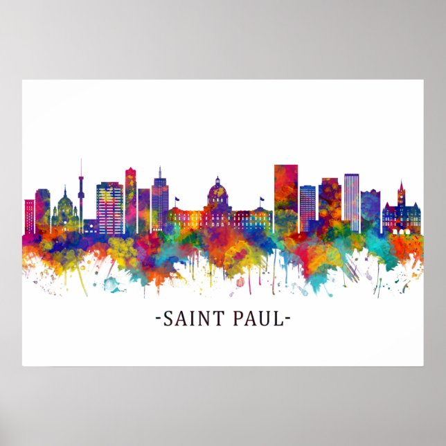 Poster Ligne aérienne Saint Paul Minnesota (Devant)