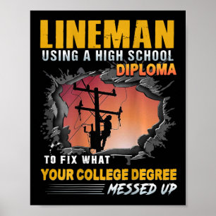 Poster Ligne aérienne utilisant un diplôme d'études secon