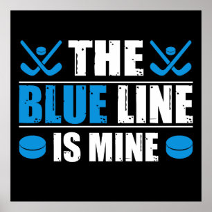 Poster Ligne bleue de hockey