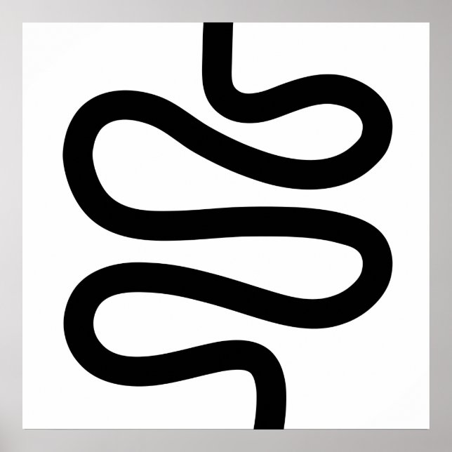 Poster Ligne courbe - Noir sur Blanc (Devant)